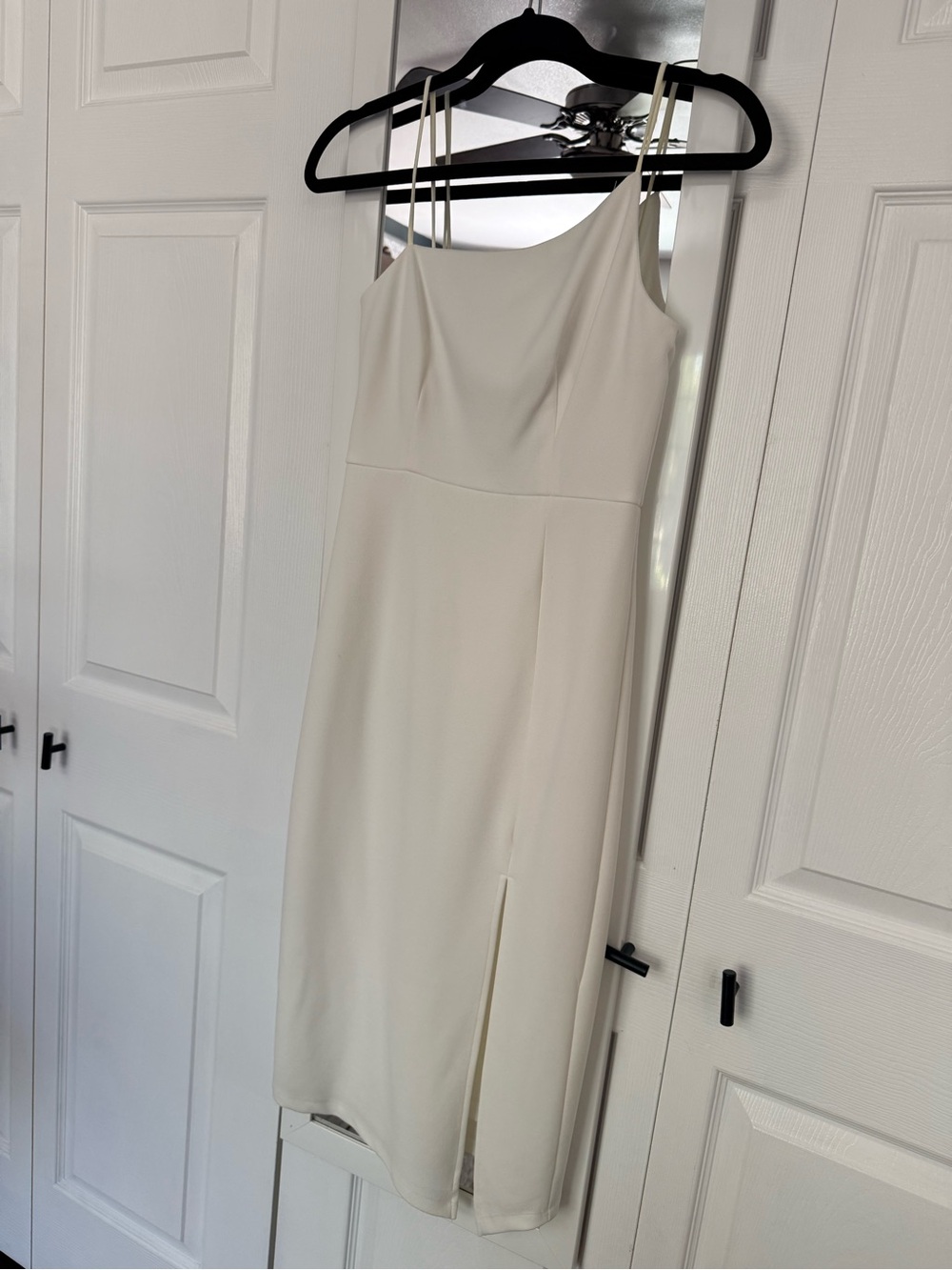 Hello Molly Cream Midi Dress with Side Slit